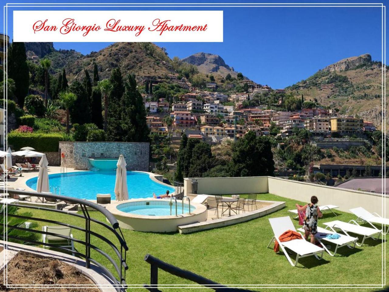 San Giorgio Luxury Apartment Taormina-Panoramic Pool & Parking Space 1