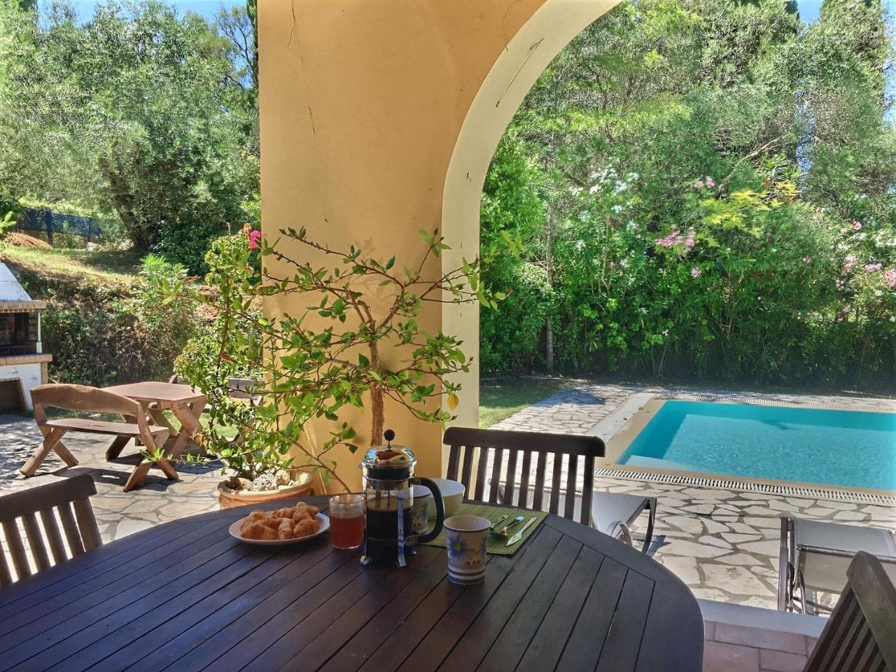 Gastouri Villa Pascalia with Heated Pool in October And Views